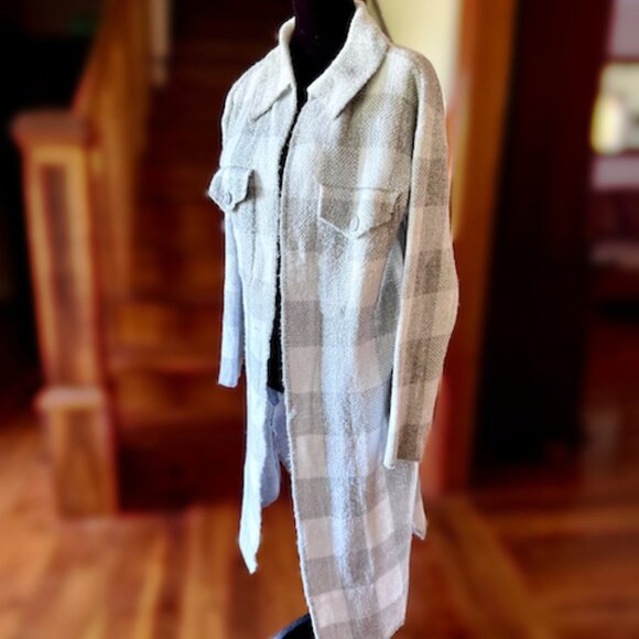 By Design Long Buffalo Check Sweater - Picture 1 of 3